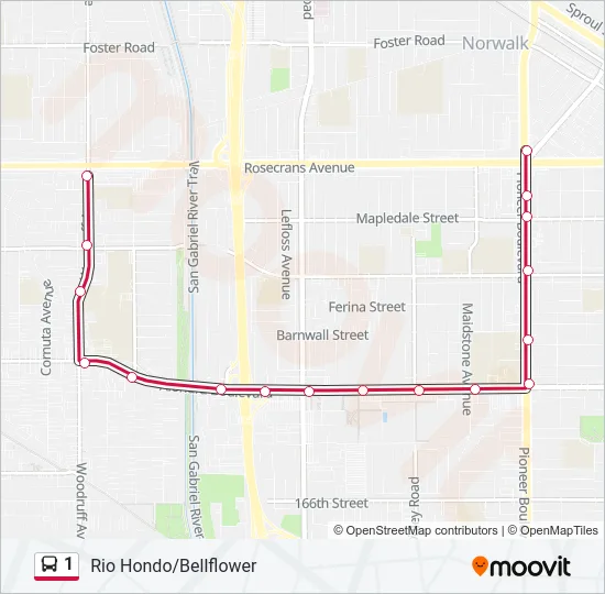 1 Bus Line Map