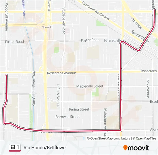 1 Bus Line Map