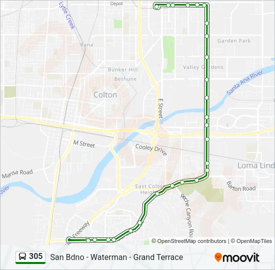 305 Bus Line Map