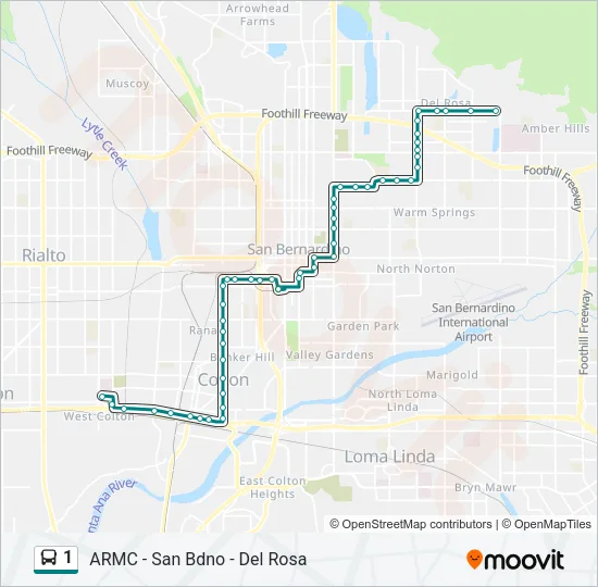 1 Bus Line Map
