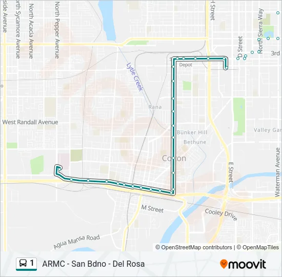 1 Bus Line Map