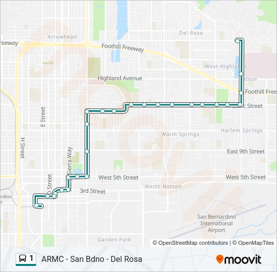 1 Bus Line Map