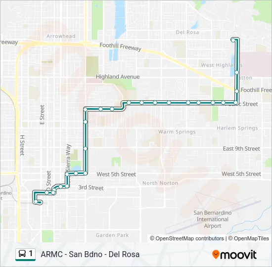 1 Bus Line Map