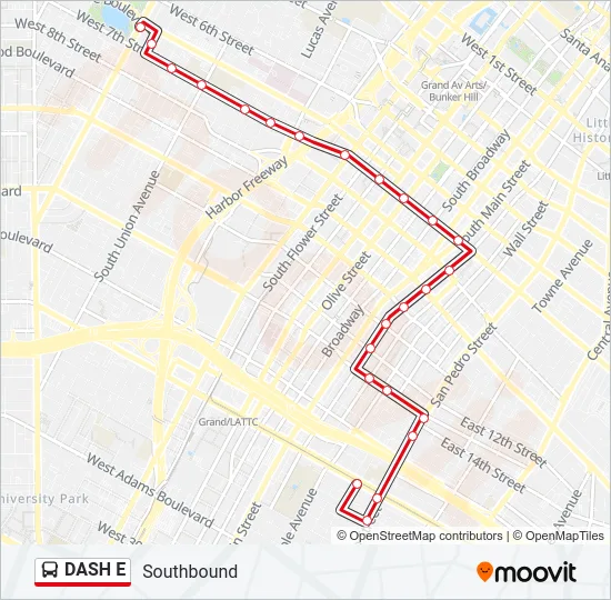 DASH E Bus Line Map