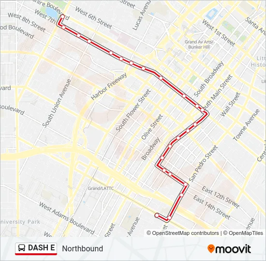 DASH E Bus Line Map