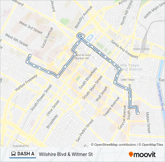 DASH A Bus Line Map
