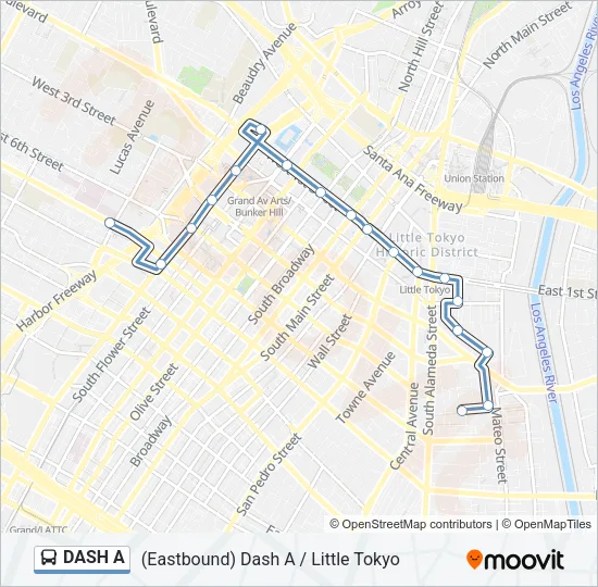 DASH A Bus Line Map