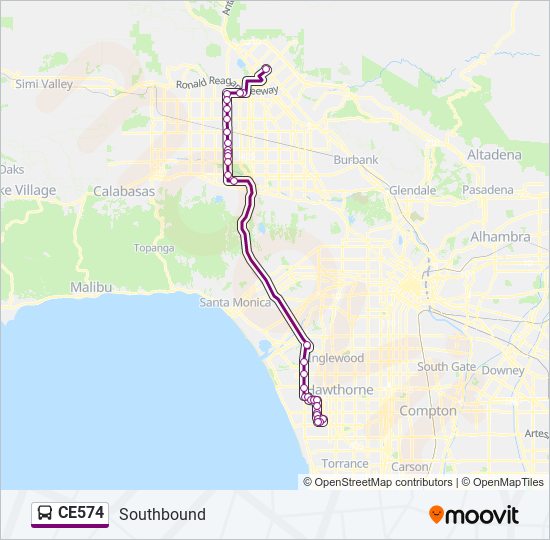 Mapa de CE574 de autobús