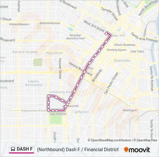 DASH F Bus Line Map