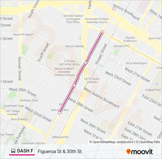 DASH F Bus Line Map