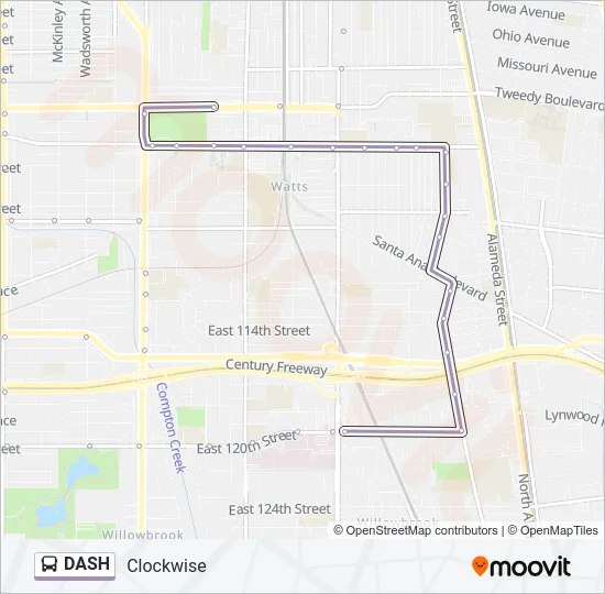 DASH Bus Line Map