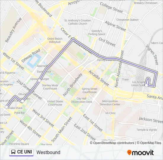 CE UNI Bus Line Map
