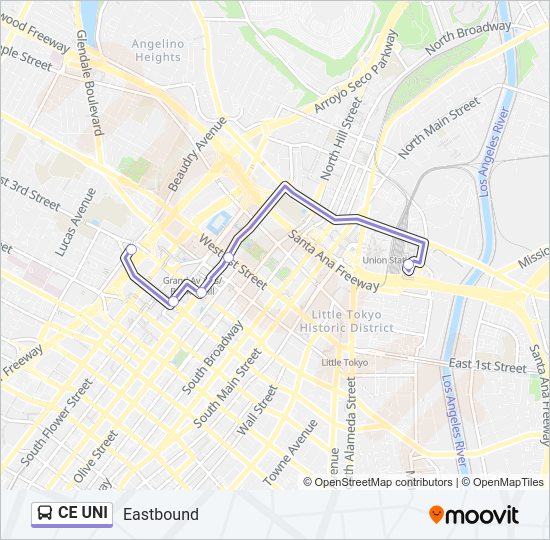 CE UNI Bus Line Map