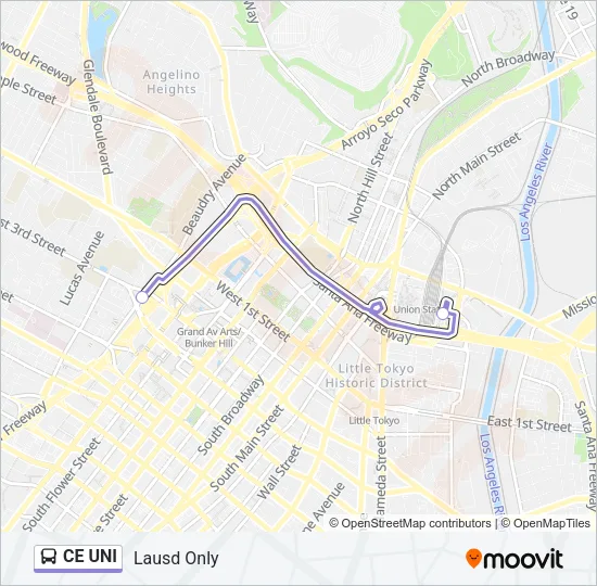 CE UNI Bus Line Map