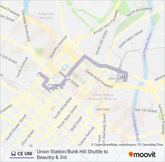CE UNI Bus Line Map