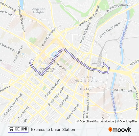 CE UNI Bus Line Map