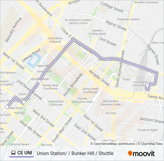 CE UNI Bus Line Map