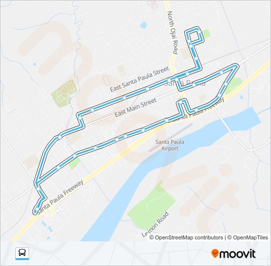 SANTA PAULA A Bus Line Map