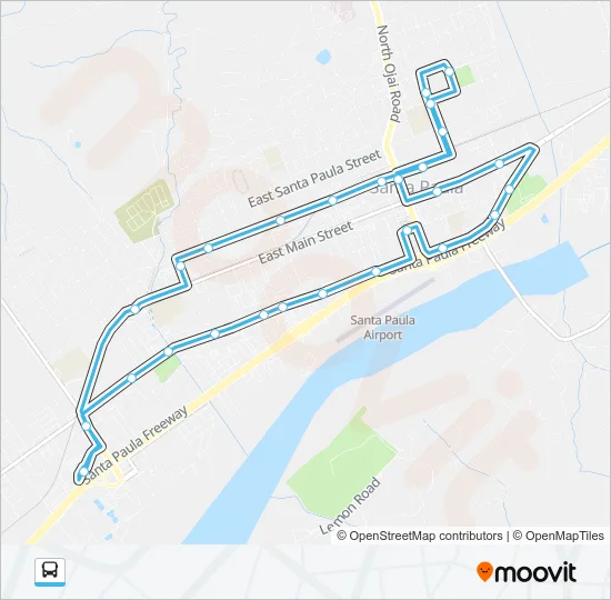 SANTA PAULA A Bus Line Map