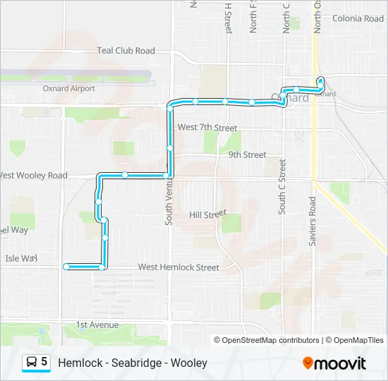 5 Bus Line Map