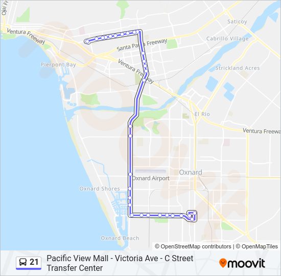 21 bus Line Map