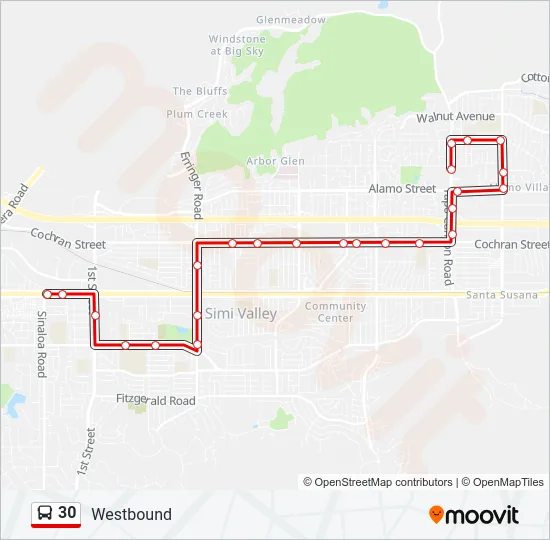 30 Bus Line Map