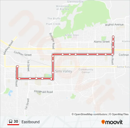 30 Bus Line Map