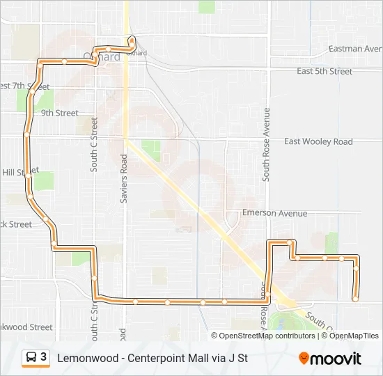 3 Bus Line Map