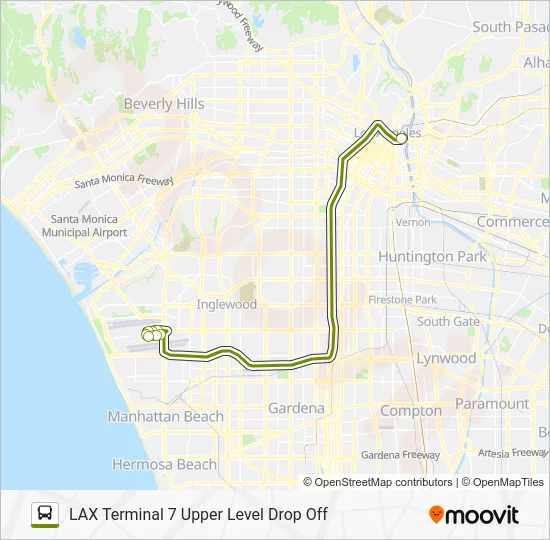 FLYAWAY - UNION STATION TO LAX Bus Line Map