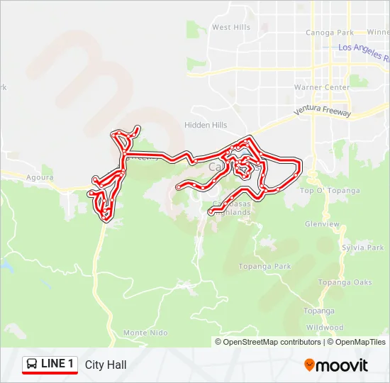 LINE 1 Bus Line Map