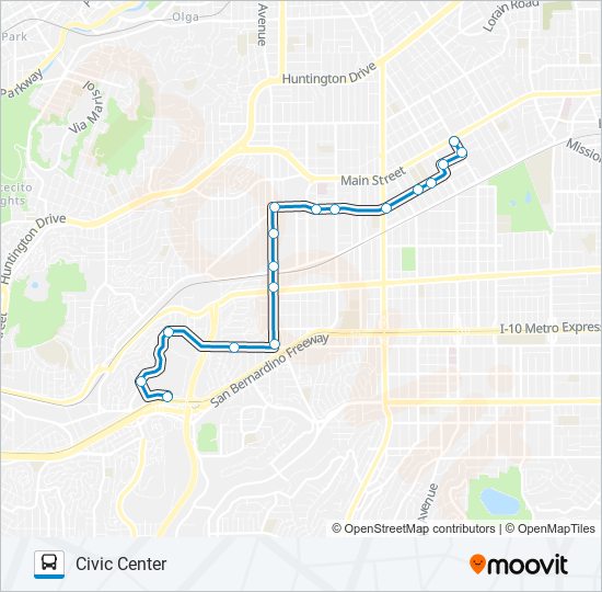 Mapa de BLUE LINE de autobús