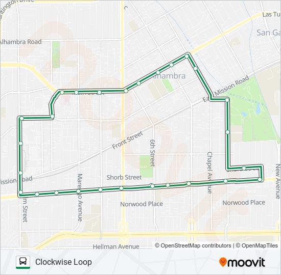 Mapa de GREEN LINE de autobús