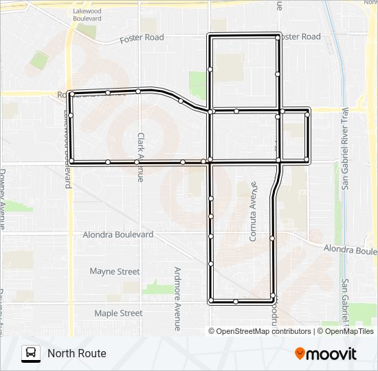 NORTH ROUTE Bus Line Map