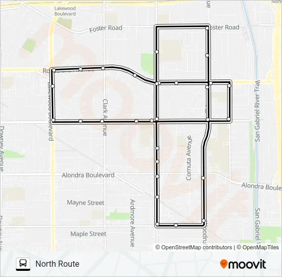 NORTH ROUTE Bus Line Map