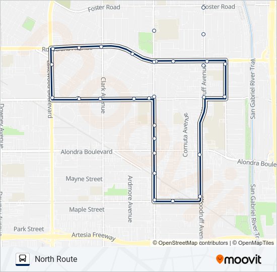 NORTH ROUTE bus Line Map