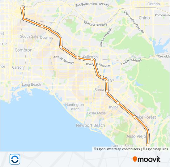 ORANGE COUNTY LINE Train Line Map