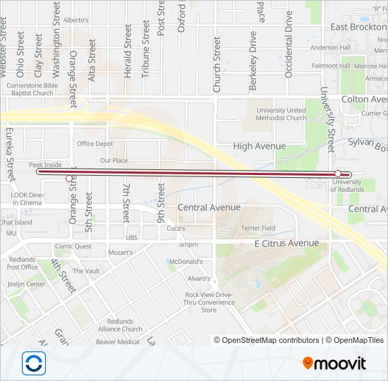 Mapa de SAN BERNARDINO LINE de tren