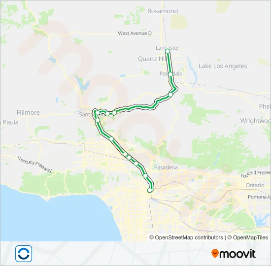 ANTELOPE VALLEY LINE Train Line Map