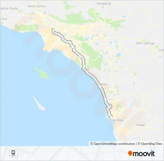 PACIFIC SURFLINER Train Line Map