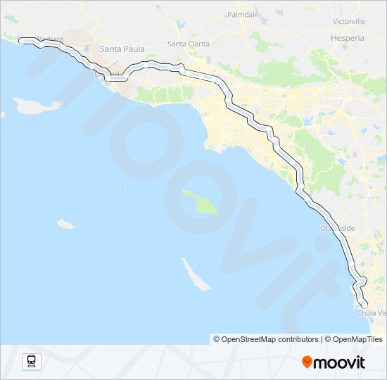 PACIFIC SURFLINER train Line Map