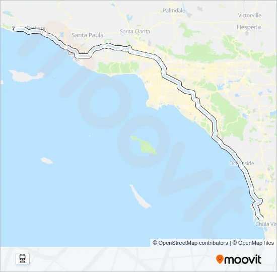 PACIFIC SURFLINER Train Line Map