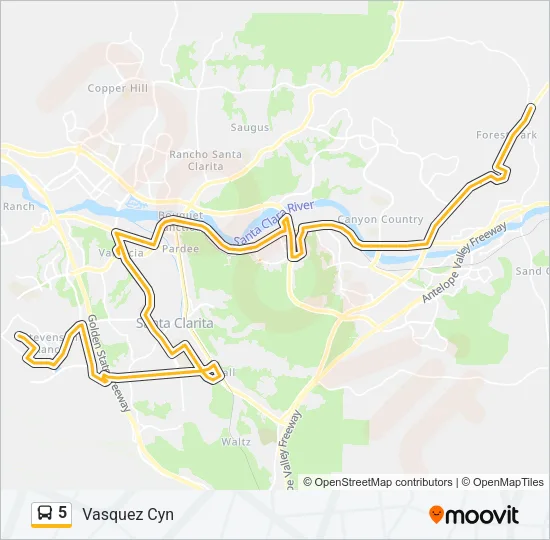 5 Bus Line Map