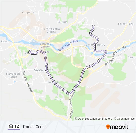 Mapa de 12 de autobús