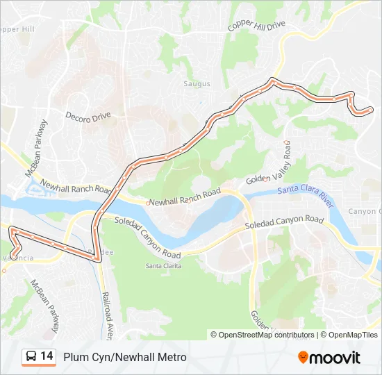 14 Bus Line Map