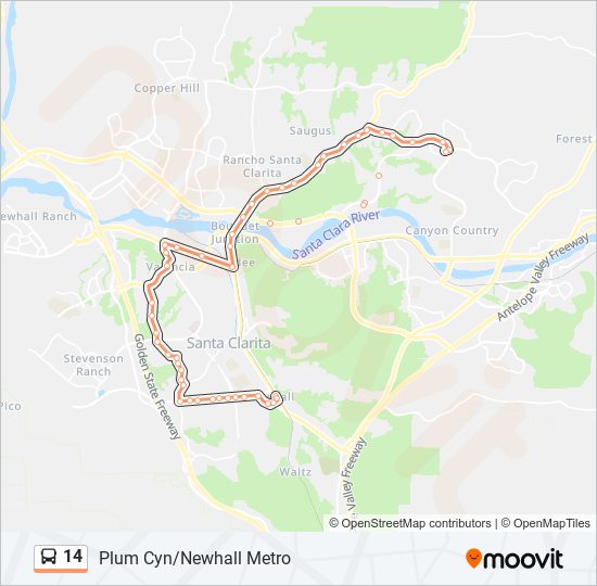 14 bus Line Map