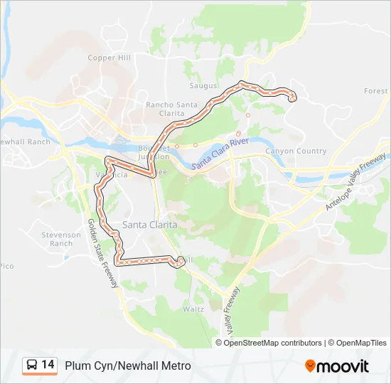 14 Bus Line Map