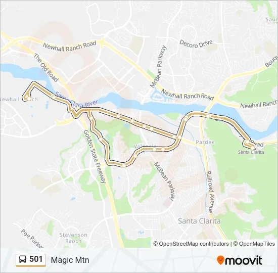 501 Bus Line Map
