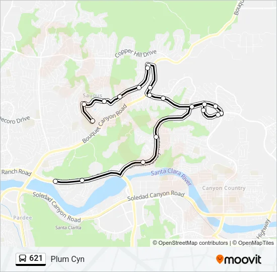 621 Bus Line Map