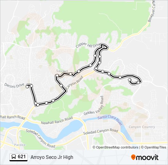 621 bus Line Map