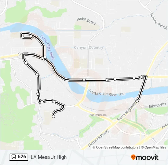 626 Bus Line Map